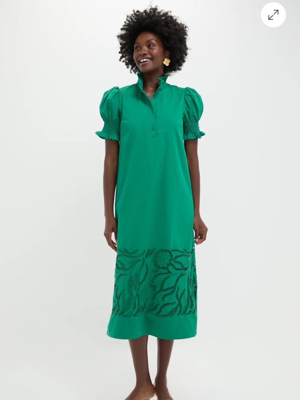 Tuckernuck Hyacinth House Emerald Green Eliza Midi Dress Size Medium